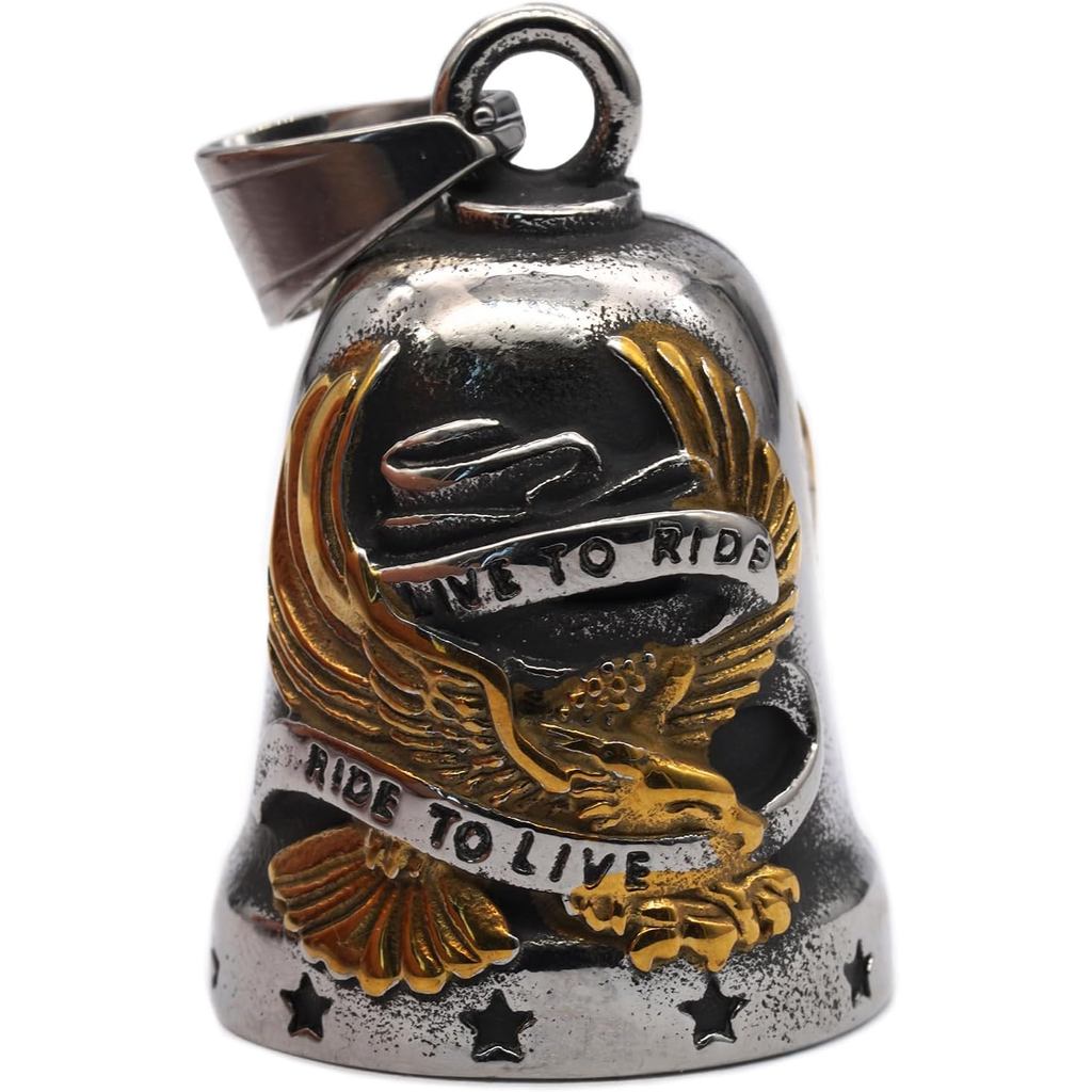 Chuông xe máy Fly Eagle của Mỹ có móc treo cho người đi xe đạp, Phụ kiện chuông cưỡi ngựa hạng nặng & Móc chìa khóa sống để đi xe may mắn