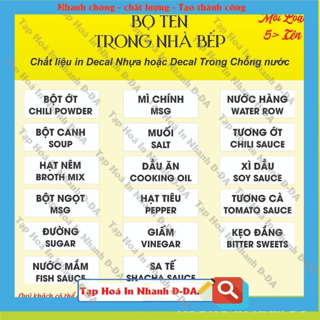 🌻 COMBO 🌷 Tem Dán Đồ Dùng Nhà Bếp, Phòng Ngủ, Nhà Vệ Sinh, Khách sạn, Homestay