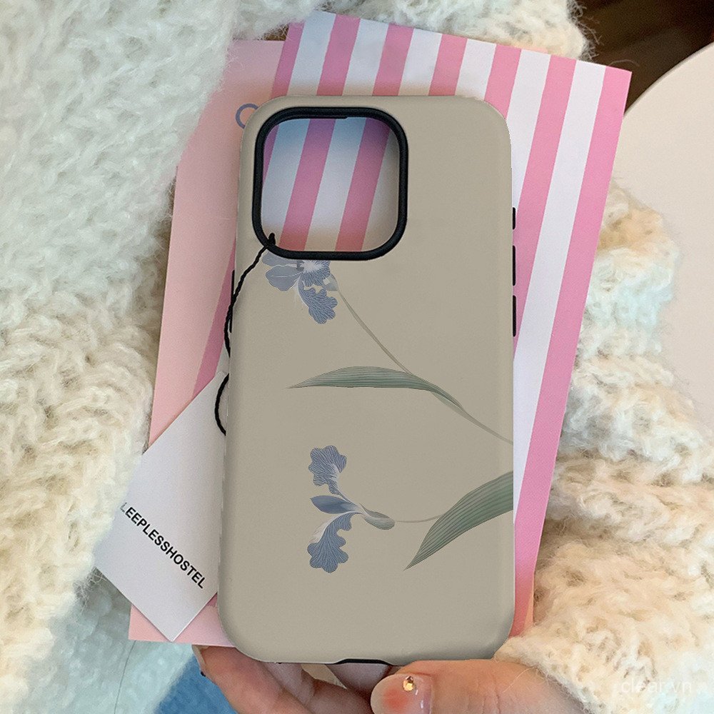 Ốp điện thoại cứng hai lớp sáng tạo đơn giản hoa cổ điển Trung Quốc Thích hợp cho iPhone 17 17promax