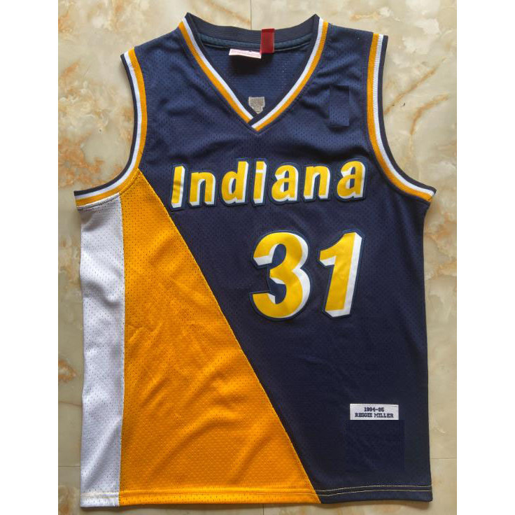 Phiên bản thêu Áo bóng rổ Indiana Pacers Jersey có LOGO Rose O`Neal Miller Barkley Jordan Williams P