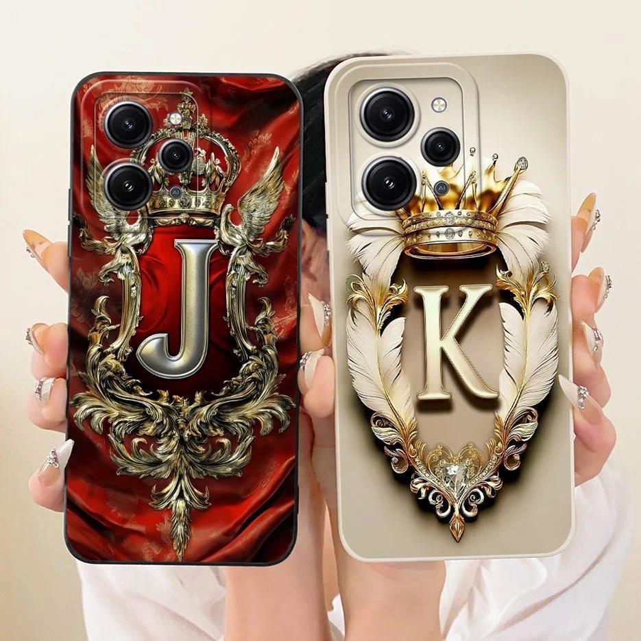 Dành Cho Xiaomi Redmi 12 Ốp Lưng Thời Trang Dễ Thương Vương Miện Chữ Cái Bao 6.79 '' Ốp lưng TPU Mềm