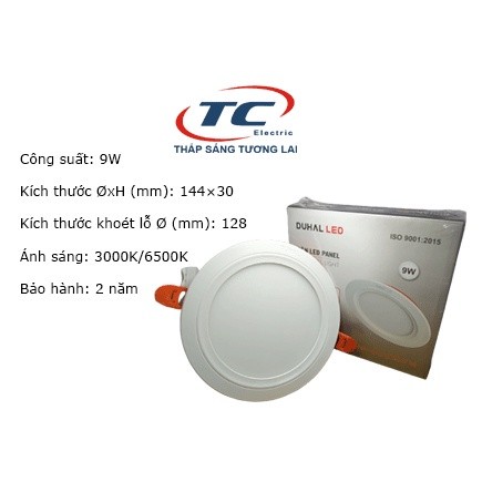 ĐÈN LED PANEL 9W Duhal (KDPT209)