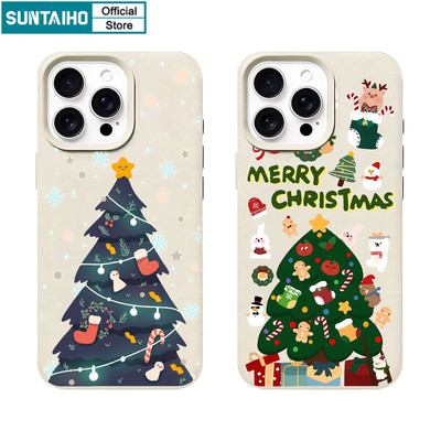 Ốp Điện Thoại Suntaiho Họa Tiết Cây Giáng Sinh Dễ Thương Silicon Mềm Cao Cấp Chống Sốc Cho iPhone 11 12 13 14 15 16 Pro Max IP 7 8 Plus Iphon X XS XR Xs max