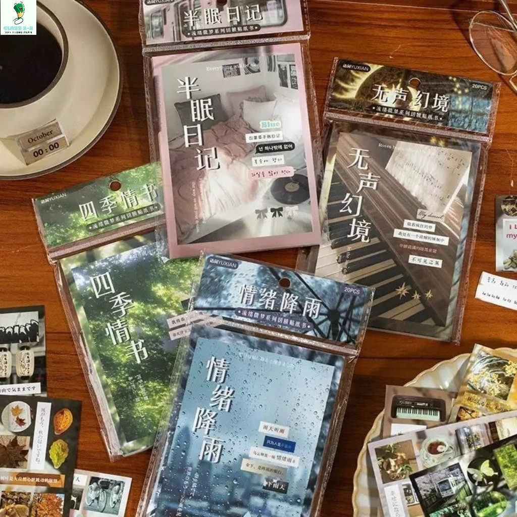 Nhãn dán sách Nhật Bản, nhãn dán dễ thương, nhãn dán sổ tay tự làm, nhãn dán trang trí ốp lưng điện thoại