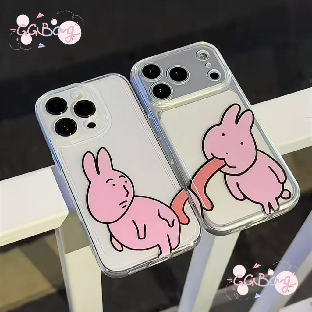 Ốp Lưng IPhone 17 11 16 13 14 15 12 Pro Max 8 7 16 15 Plus XR Vỏ Trong Suốt Hình Con Thỏ Biến Thái L