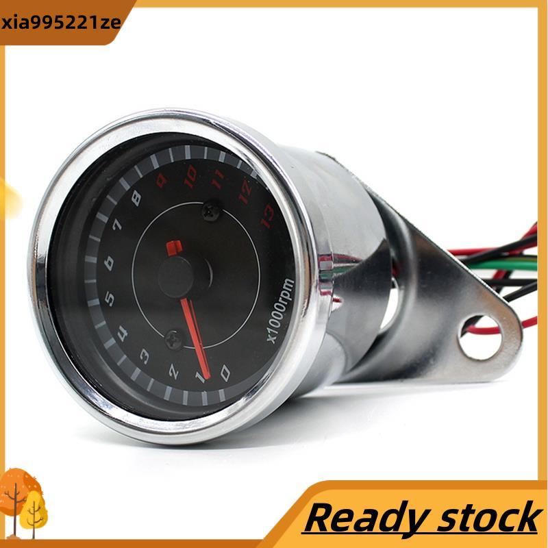 Đồng hồ đo RPM Analog 1000RPM Máy đo tốc độ xe máy DC 12V Đèn nền LED xanh Tacho Meter