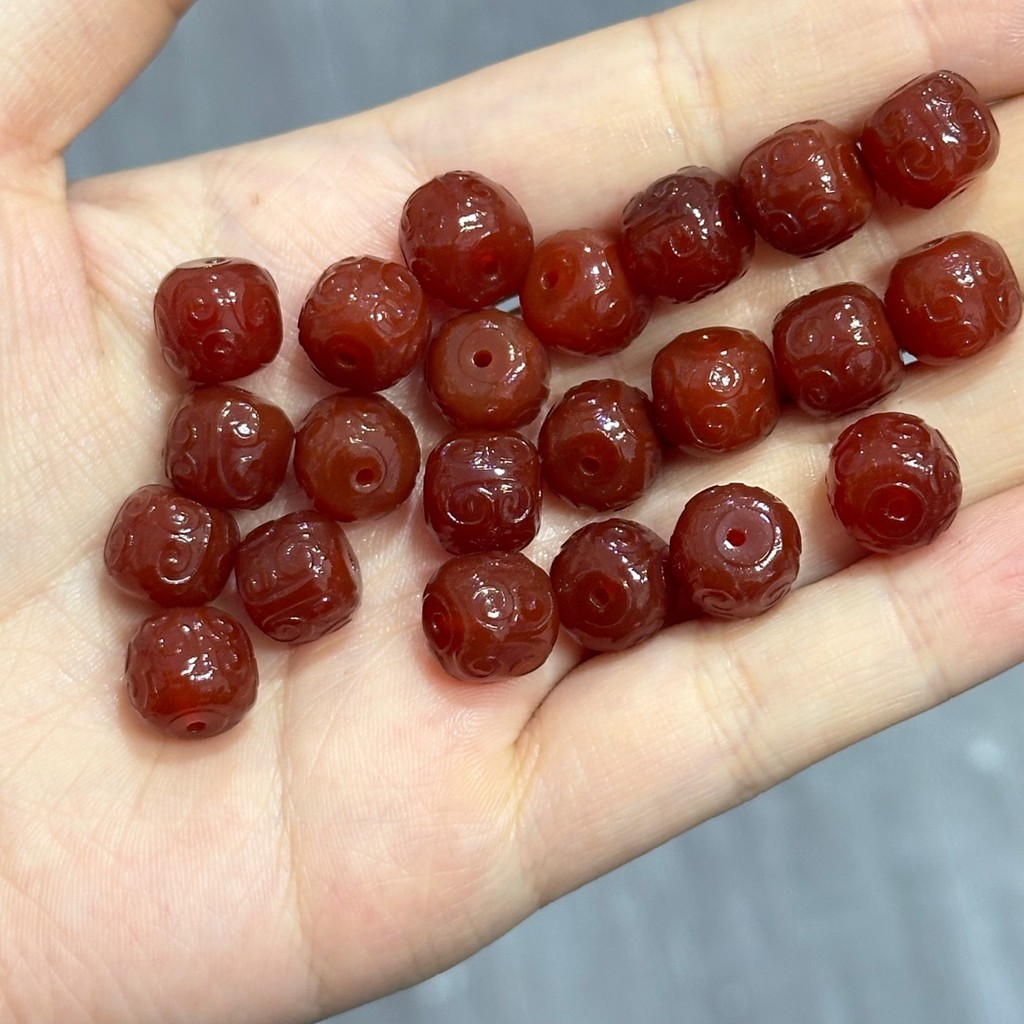 Đá mã não đỏ cũ cho làm trang sức DIY - dây chuyền & vòng tay | NBJB