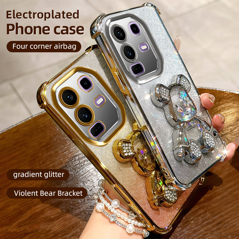 Ốp Lưng Lấp Lánh Bling Cho infinix Note 50 Pro Plus Note 50S Smart 8 7 5 Zero 30 Quicksand Bear Stan