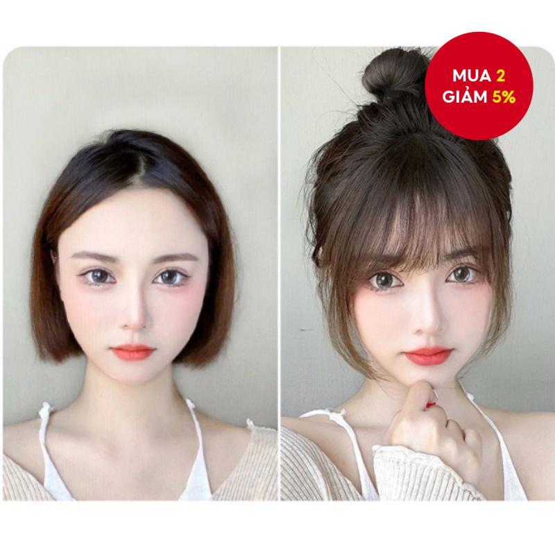 Kẹp tóc mái tàng hình không lỗ - Tóc giả mái ngang không viền cho nữ, kẹp tóc mái dễ thương