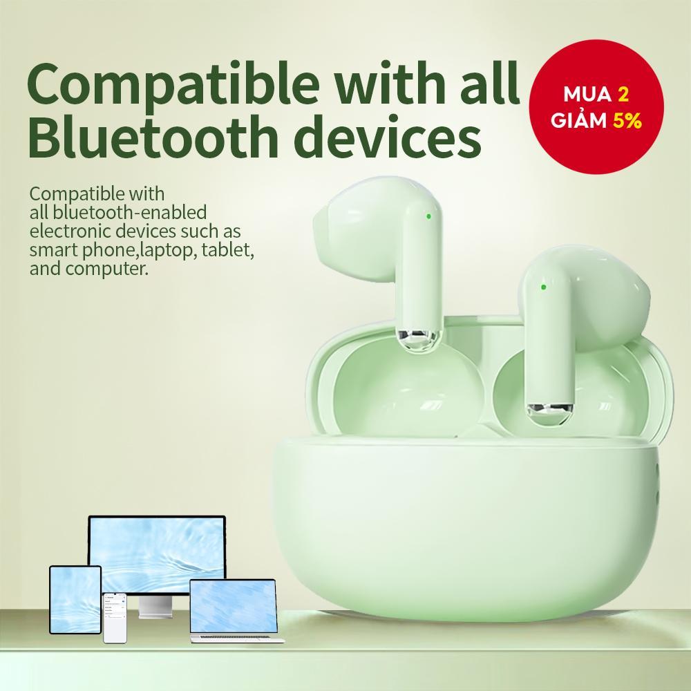 Tai nghe Bluetooth HIFI HQAi H7 TWS, chống ồn, điều khiển cảm ứng, tai nghe chơi game có mic.