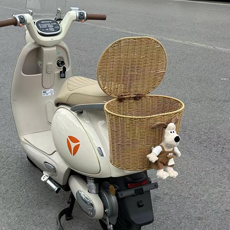 Xe Điện Phía Sau Giỏ Đựng Mũ Bảo Hiểm Lớn Có Nắp Xe Máy Sửa Đổi Giỏ Treo Đa Năng Cho Túi Đi Học 1EKC