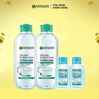  Bộ 2 nước Tẩy Trang làm sạch sâu dịu nhẹ cho mọi loại da - Garnier Micellar Cleansing Water 400mlX2  Kèm quà 50mlX2  
