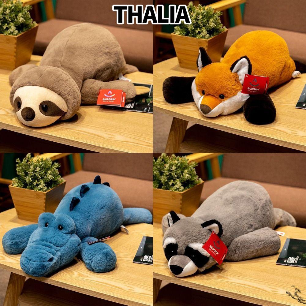 THHALIA‌ Big Sloth Sang Trọng, Raccoon Sloth Plushie Thú Nhồi Bông, Lông Tơ Siêu Mềm Cá Sấu 45cm Ném