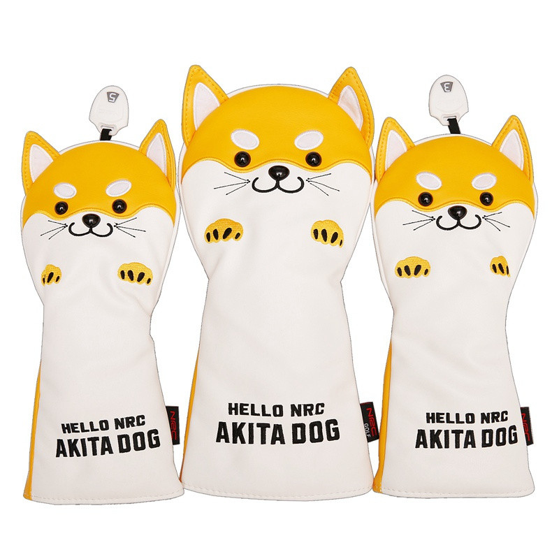 Vỏ putter golf cho chó Akita-Inu dễ thương làm từ gỗ chất lượng cao