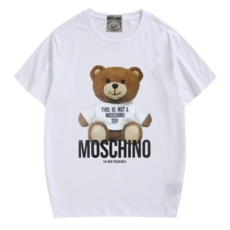 Áo thun Moschino họa tiết hoạt hình gấu, dáng rộng cho cặp đôi nam nữ