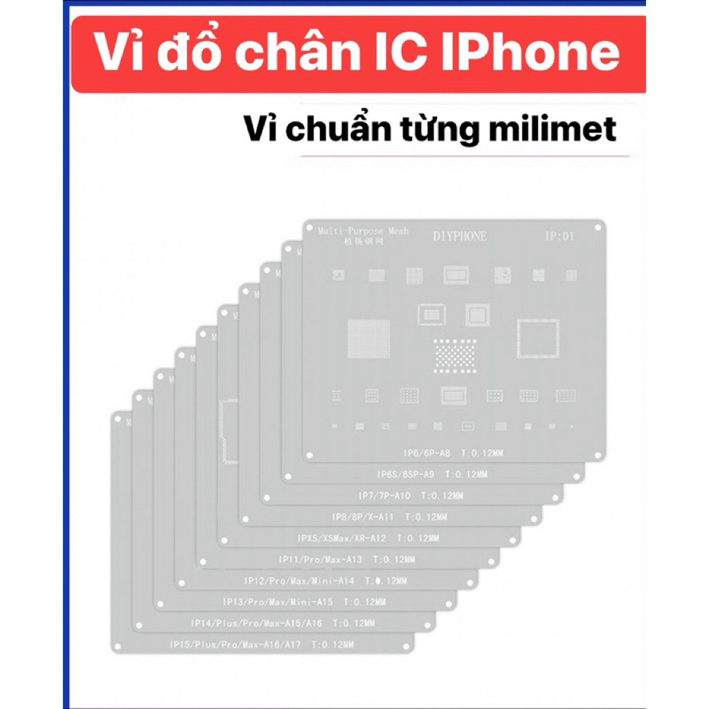 Vỉ Đổ Chân IC IPhone Full Mã 6-17prm