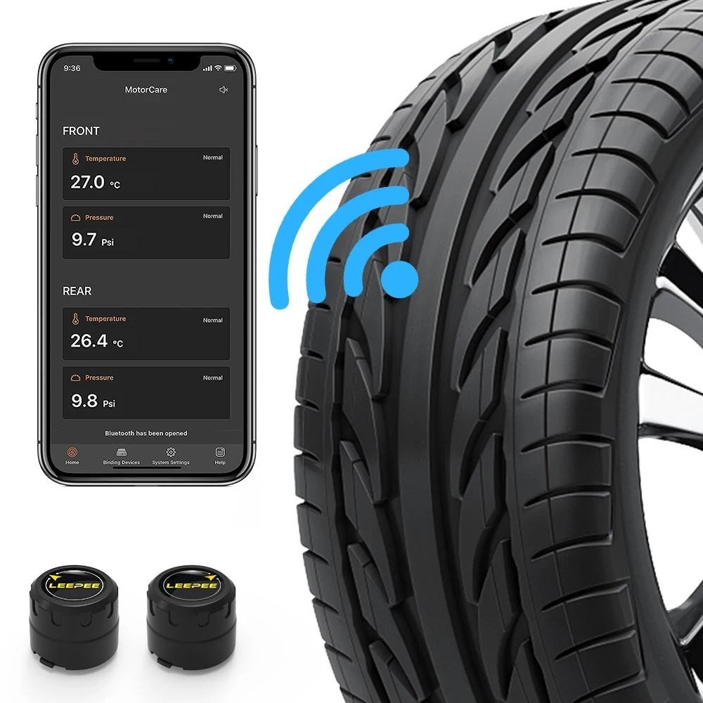 Hệ thống giám sát cảm biến áp suất lốp Bluetooth-Tương thích 4.0 5.0 Xe máy TPMS Cảm biến bên ngoài 
