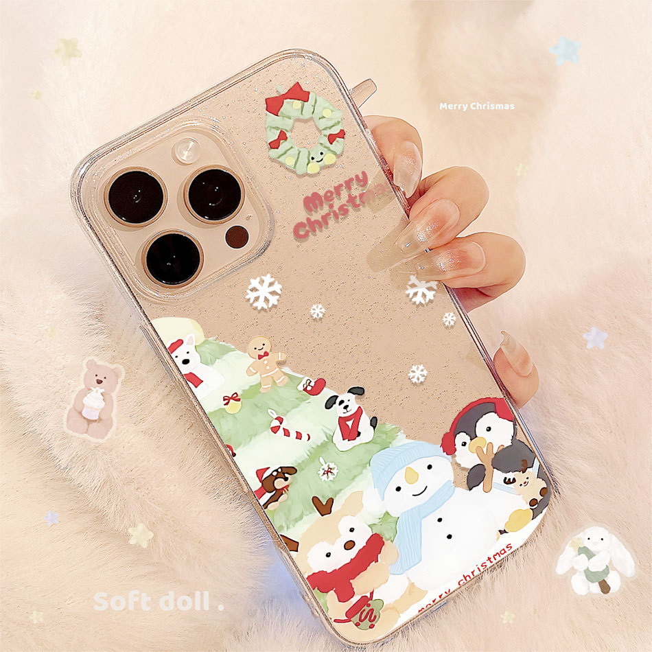 Sweet Christmas merry life textured carrying case for iPhone 17 11 13 14 15 16 12 Pro Max 17 Pro Max