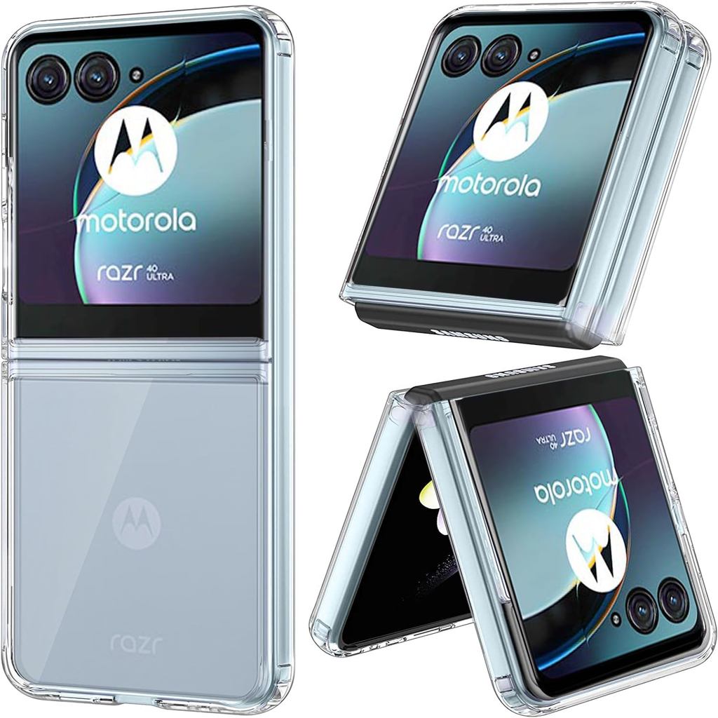 Zeking cho Motorola Razr 40 Ultra / Razr Plus Ốp lưng, Acrylic trong suốt cứng trong suốt Vỏ lai lai
