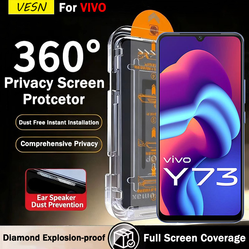 Dễ dàng cài Kính cường lực chống nhìn trộm full màn đủ Cho VIVO Y97 Y95 Y93 Y91 Y76s Y75 Y73 Y72 Y55