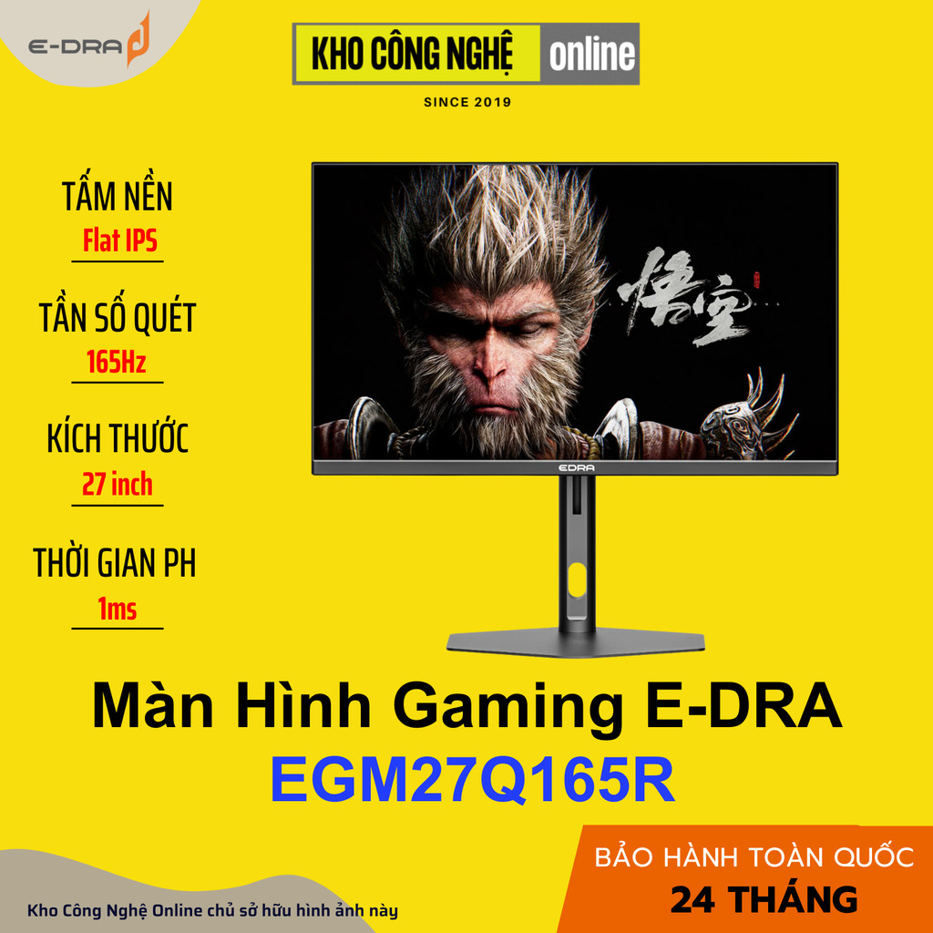 Màn Hình Gaming E-DRA EGM27Q165R 27inch 2K 165Hz
