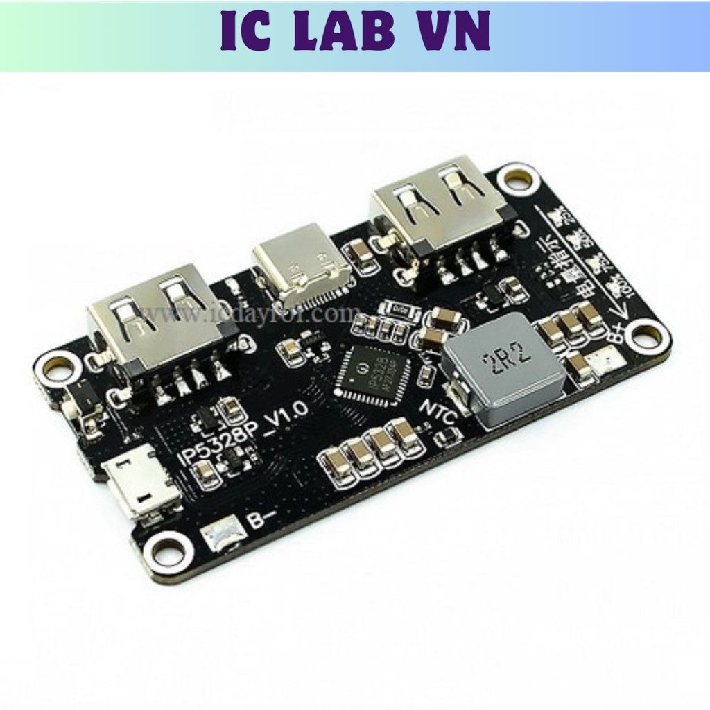 Mạch Sạc Pin Dự Phòng IP5328P (Sạc Nhanh QC3.0 PD 18w) Ic Lab VN