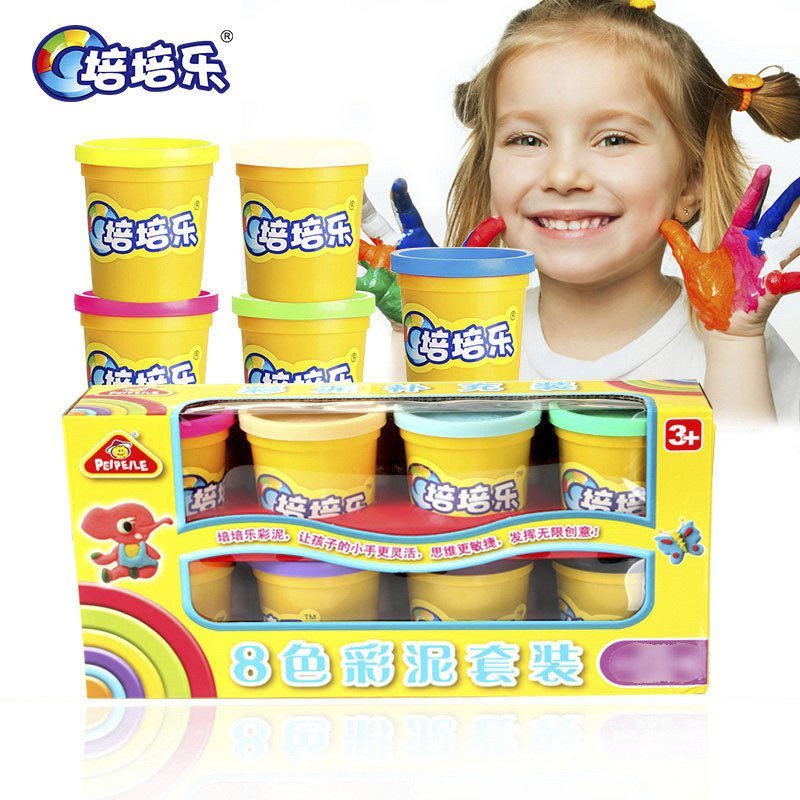 Đất Sét Trẻ Em Tám Màu Cốc Lớn Chống Khô Màu Bùn Plasticine diy3d Nạp Lại Gói 0.62 Mười Màu Peipei L