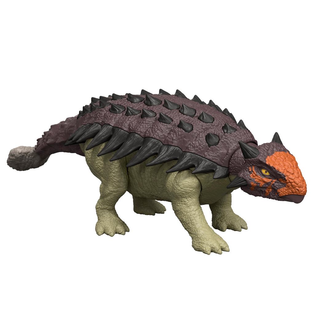 Búp bê hành động Jurassic World của Mattel Ankylosaurus gầm rú, đồ chơi cho trẻ em, dài khoảng 25,5c