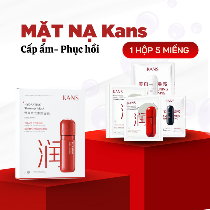 HOT - HỘP 4 GÓI Bộ Đôi Mặt Nạ Tencel Cao Cấp Giúp Trắng Sáng, Mịn Màng, Dưỡng Ẩm,Săn Chắc - Mask Kan