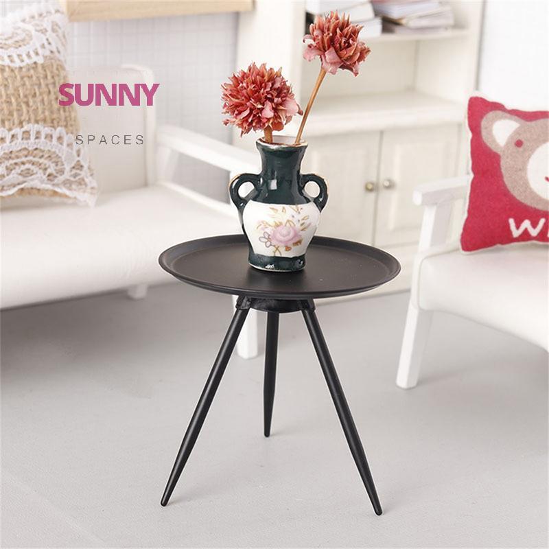 [Sunny Spaces] 1: 12 Nhà búp bê Bàn cà phê sắt thu nhỏ Bàn trà Mô hình Nhà búp bê Mô phỏng Bàn trang