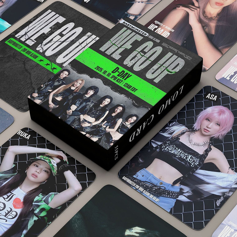55 Cái / hộp BABYMONSTER Photocard Thẻ Holographic KPOP WE GO UP Album LOMO Card