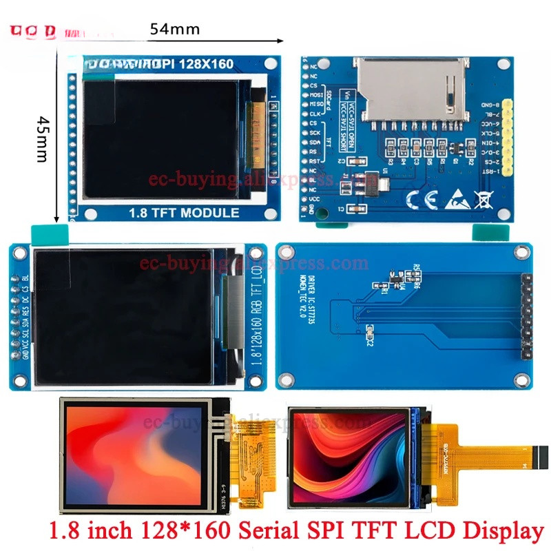 1.8 "1.8 inch 128x160 SPI Màn hình LED LCD TFT Full Color 128 * 160 Module ST7735S 3.3V Thay thế Đầu