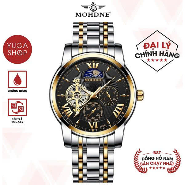 Đồng Hồ Cơ Nam MOHDNE MO4 Chạy Full 6 Kim, Dây Thép Không Rỉ