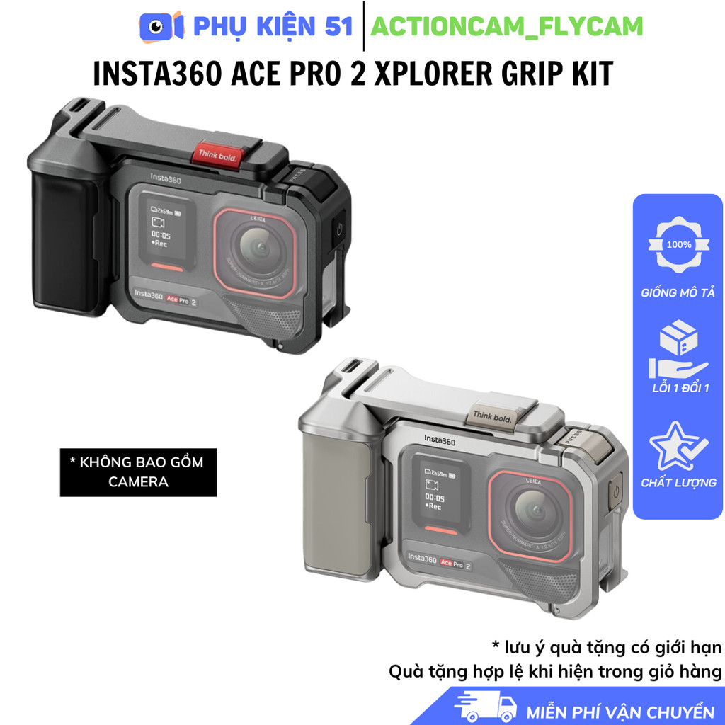 Insta360 Ace Pro 2 Xplorer Grip Kit - Tay cầm hỗ trợ Insta360 Ace Pro Pro 2 kim loại chắc chắn