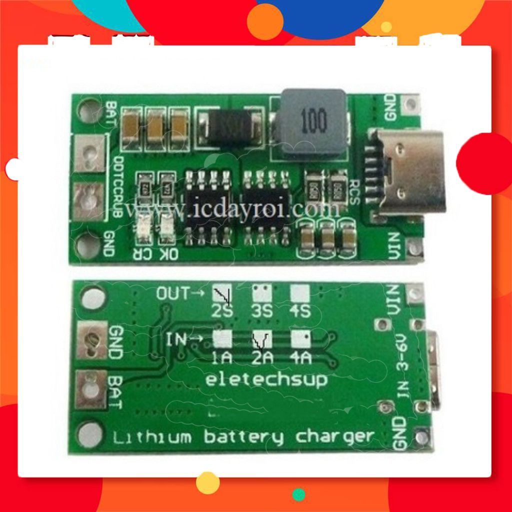 Mạch Sạc Pin 18650 3-6V Sang 2S-2A (8.4V) Type-C Điện Tử Store99