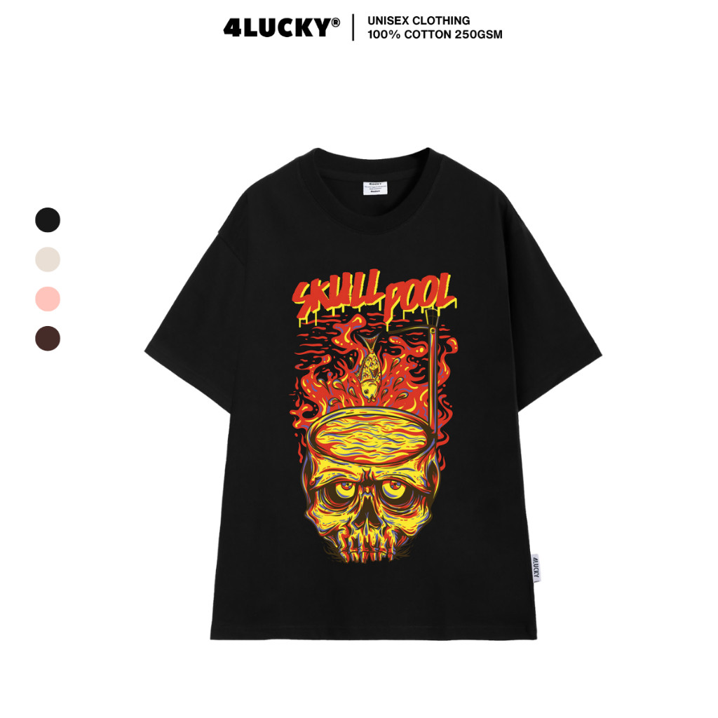 Áo Thun Phông Rộng Unisex 4LUCKY 6072 SKULL POOL