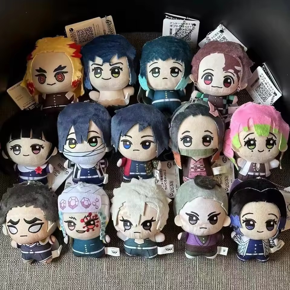 10cm ‌Demon Slayer Kimetsu No Yaiba Kamado Tanjirou Nezuko Agatsuma Zenitsu Mặt dây chuyền búp bê sa