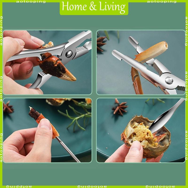 AOTO Cua Dụng Cụ Ăn Cua Thép Không Gỉ Cua Dụng Cụ Ăn Cua Móng Vuốt Cua Kim Lông Cua Cua Cua Móng Vuố