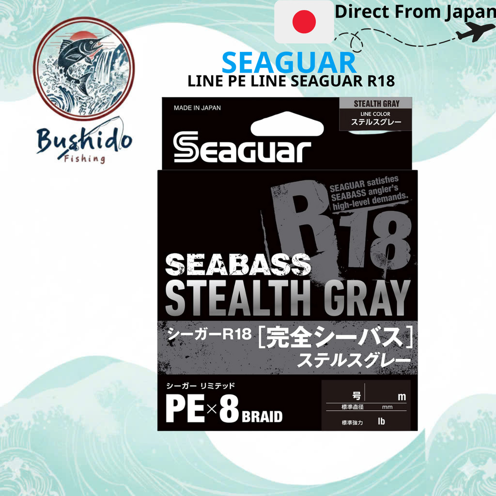 Seaguar Line PE Line Seaguar R18 Complete Seabass Fishing PE Line 200m Stealth Gray