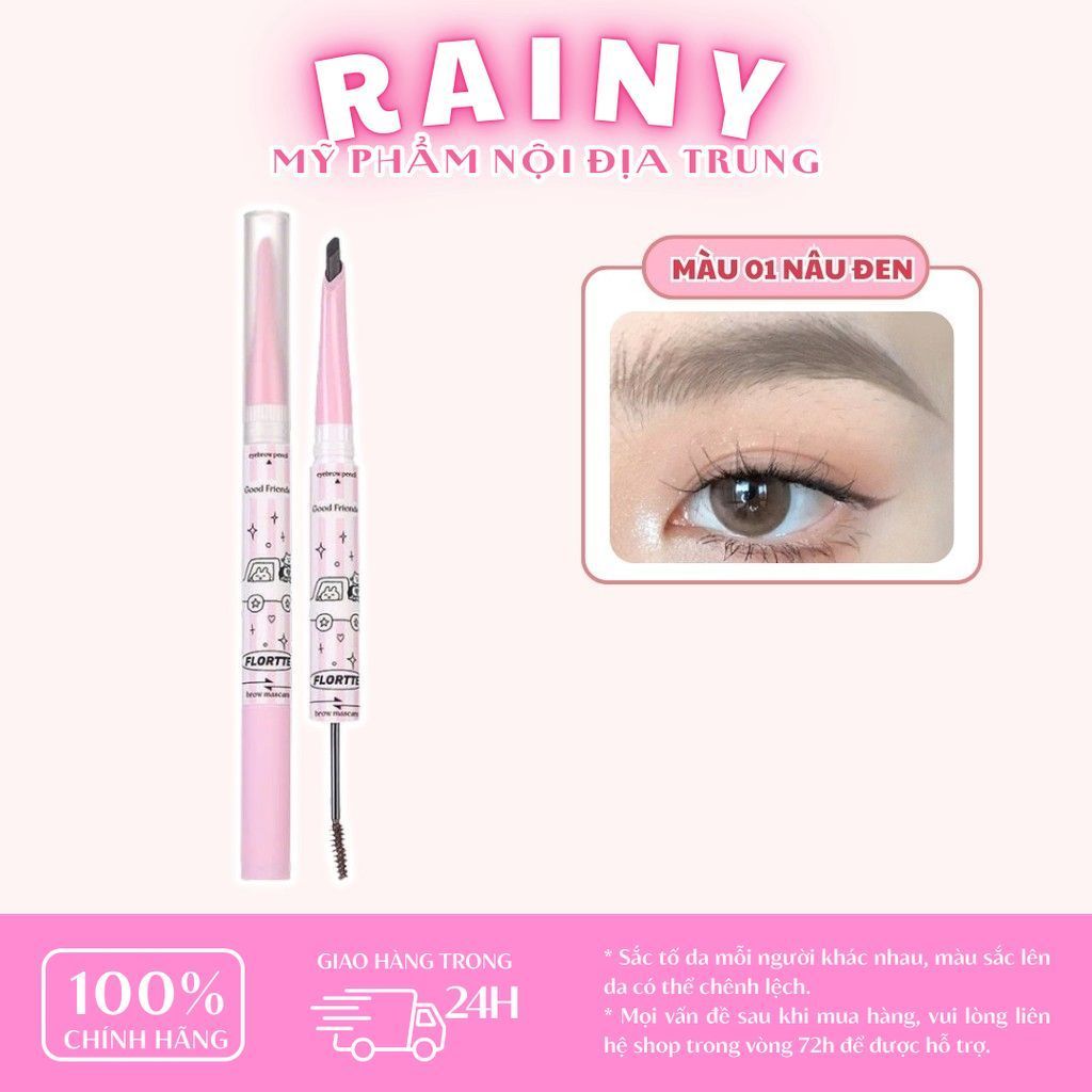 [FLORTTE] Chì kẻ mày mascara lông mày 2 đầu Flortte Bunny