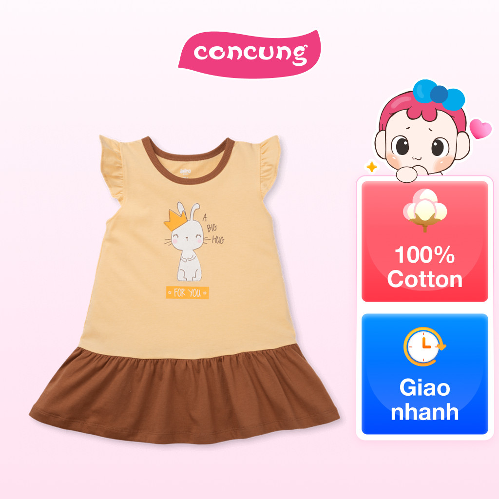 Đầm bé gái Animo Easy TX1025012 (3Y,Vàng-nâu,DD02)