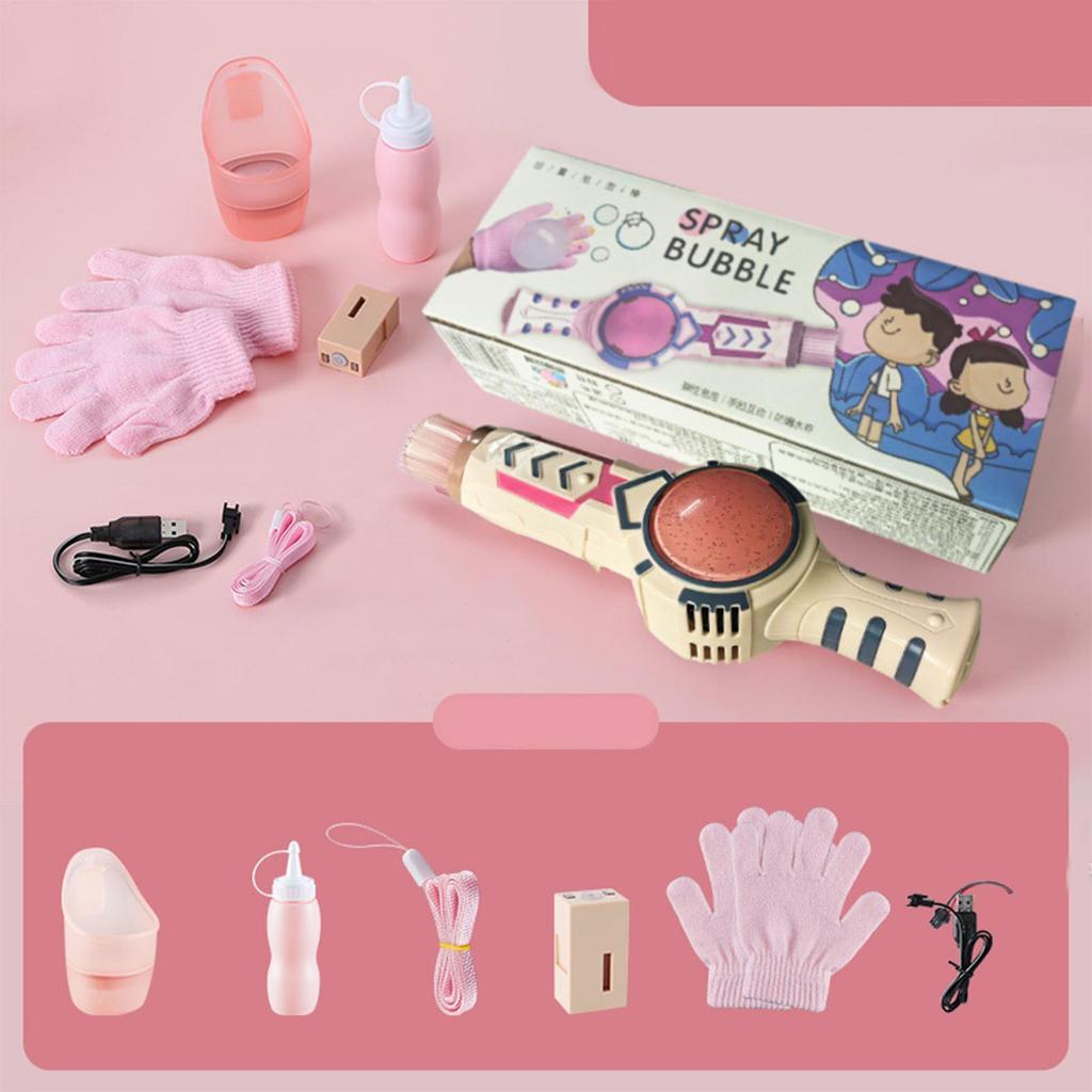 Bubble Machine Outdoor Bubble Machine with Elastic Fog Outdoor Toys Play Set with Refill Solution In