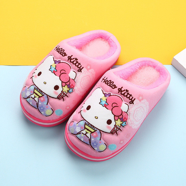 cute indoor slippers indoor slippers for babies KT Hello Kitty Trẻ Em Dép Cotton Bé Gái Công Chúa Nh