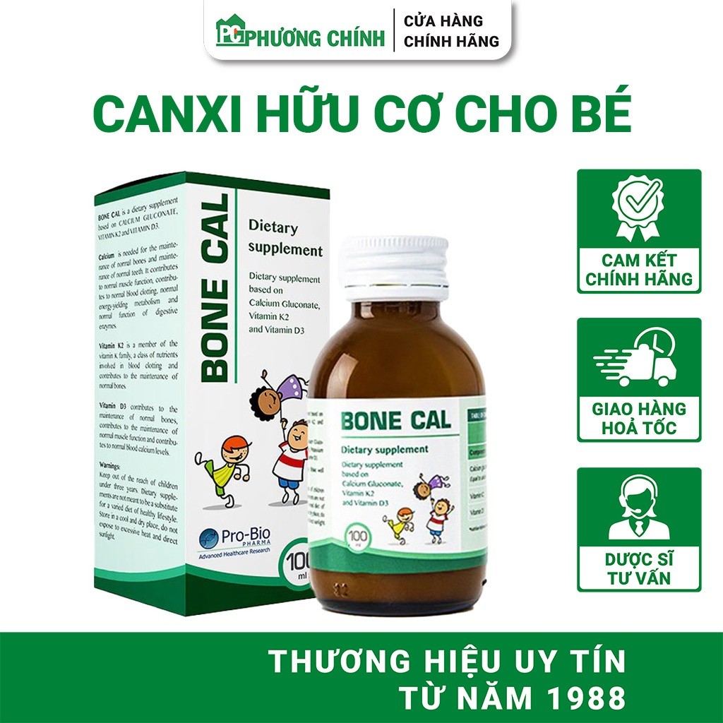 Canxi Hữu Cơ Cho Bé Bone Cal Giúp Xương Răng Chắc Khỏe 100ml