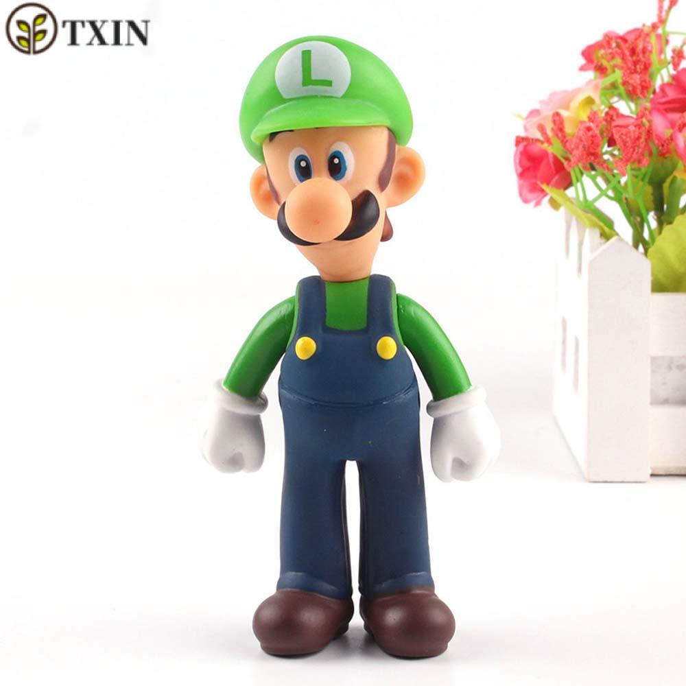 TXIN Hình Đồ Chơi Tượng Đồ Chơi Trẻ Em Hoạt Hình Để Bàn Trang Trí PVC Mario Super Mario Bros.