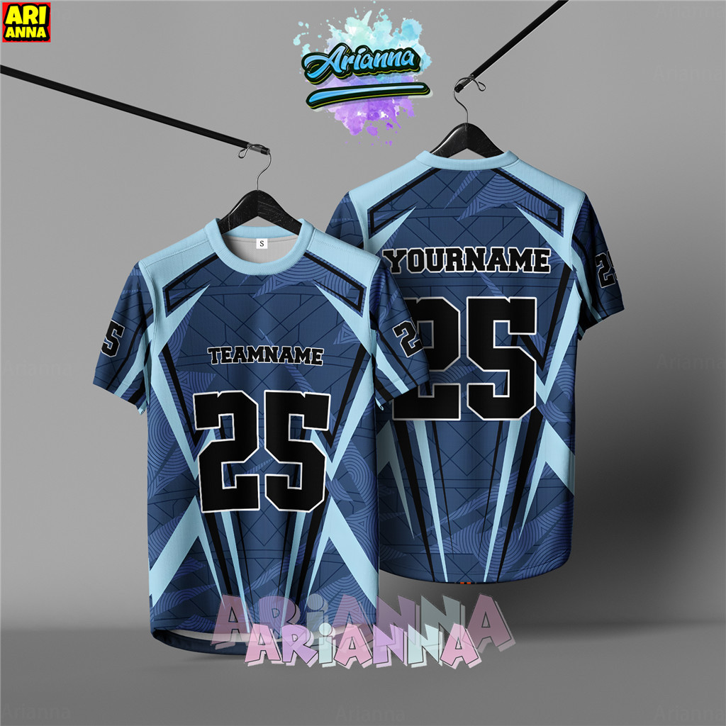 Arianna Áo thun Jersey microfiber phiên bản NFL 2025 cổ retro lengan pendek, phù hợp unisex