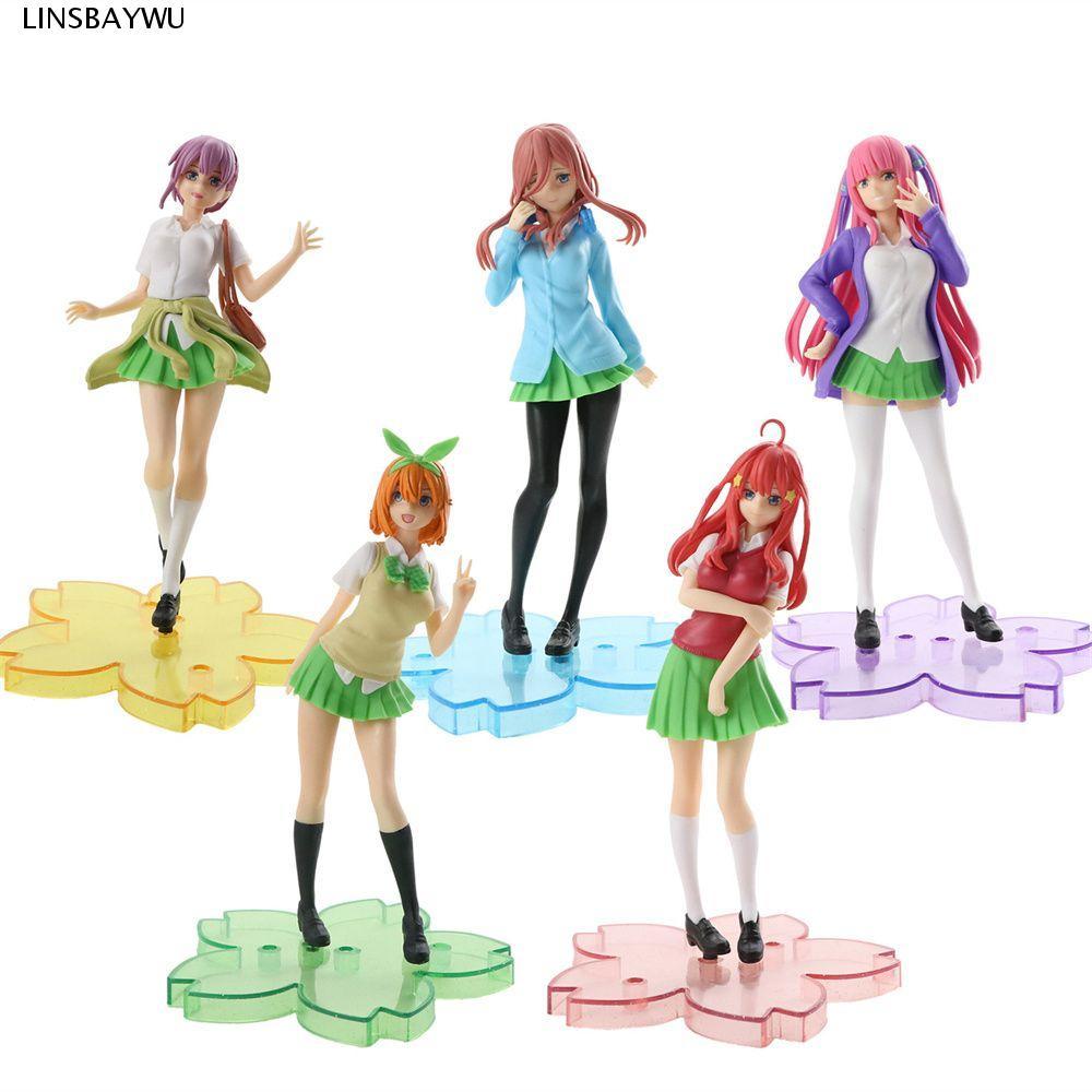 LINSBAYWU Quintuplets Tinh hoa PVC Yotsuba Nakano Itsuki Nakano Miku Nakano Ichika Đồ chơi mô hình