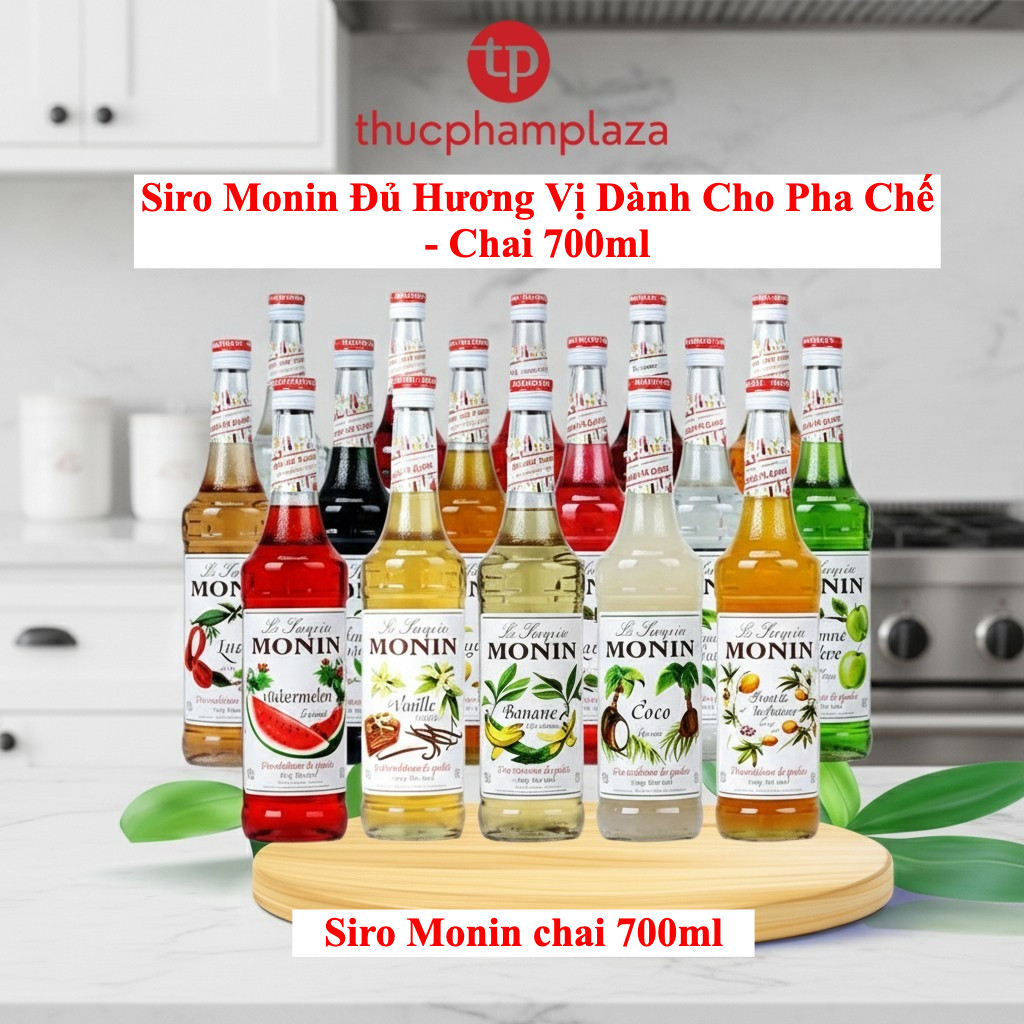 Syrup Monin Cao Cấp Chai 700ml, Syrup Monin Đủ Mùi Vị Pha Chế Đồ Uống, Trà Sữa, Mojito.