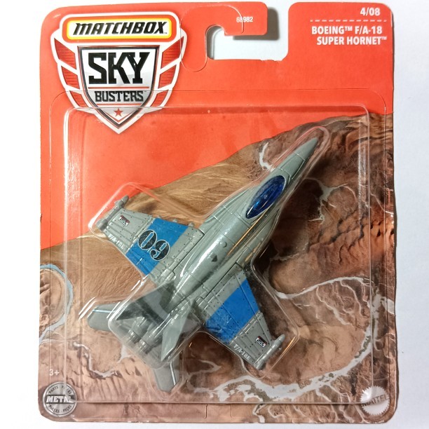 Hộp diêm Matchbox City Airplane F18 Super Bumblebee Fighter / Xám F / A-18 HORNET