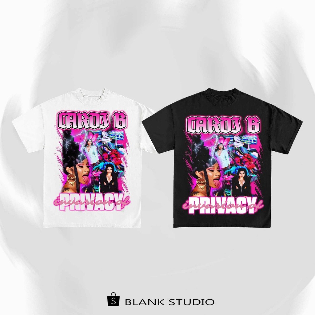 BLANK | Áo Thun CARDI B Tay Lỡ Unisex - Đen/Trắng Cổ Tròn